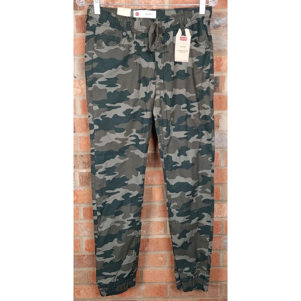 Levi's Camouflage Green Jet Set Taper Pants Womens Large NWT
